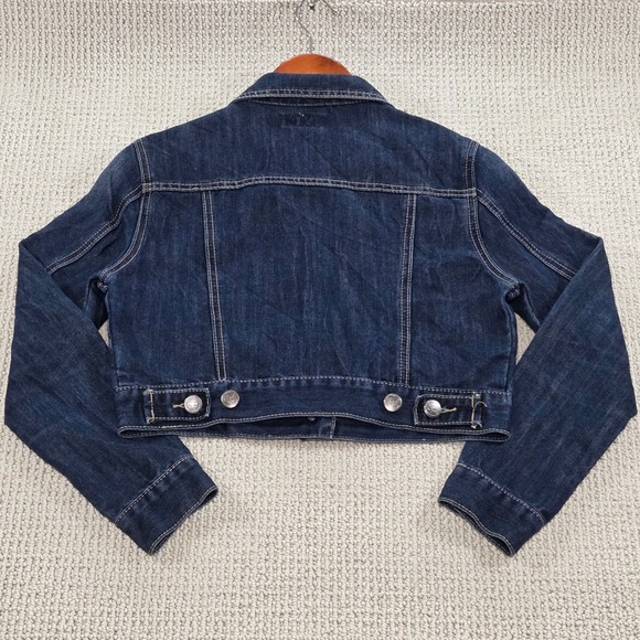 Earl Jean Denim Jacket Cropped Blue Jean Jacket Women's Size S - Picture 2 of 8